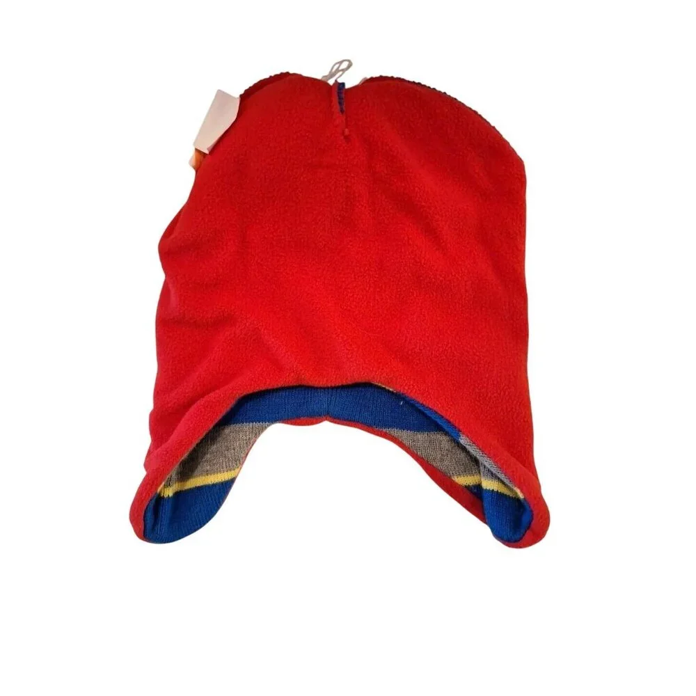 Paw Patrol Striped Beanie Hat Kids Toddler 2-5T Knit Fleece Lined Pom Pom